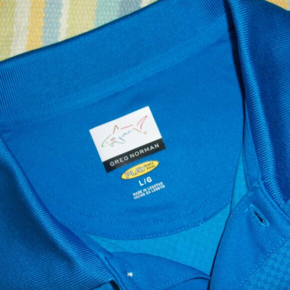 Greg Norman Play Dry Blue Checked Polo Size Large, EUC - Picture 3 of 8